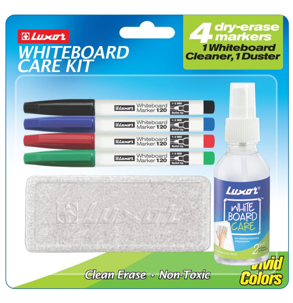 Luxor White Board Care Kit Vivid Colors 1Set