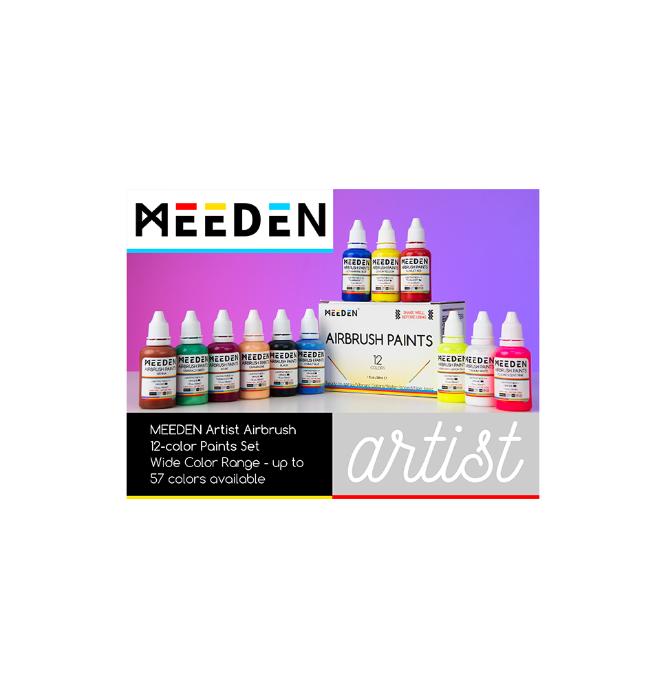 Meeden Air Brush Paints 30Ml 12Pc 1Box