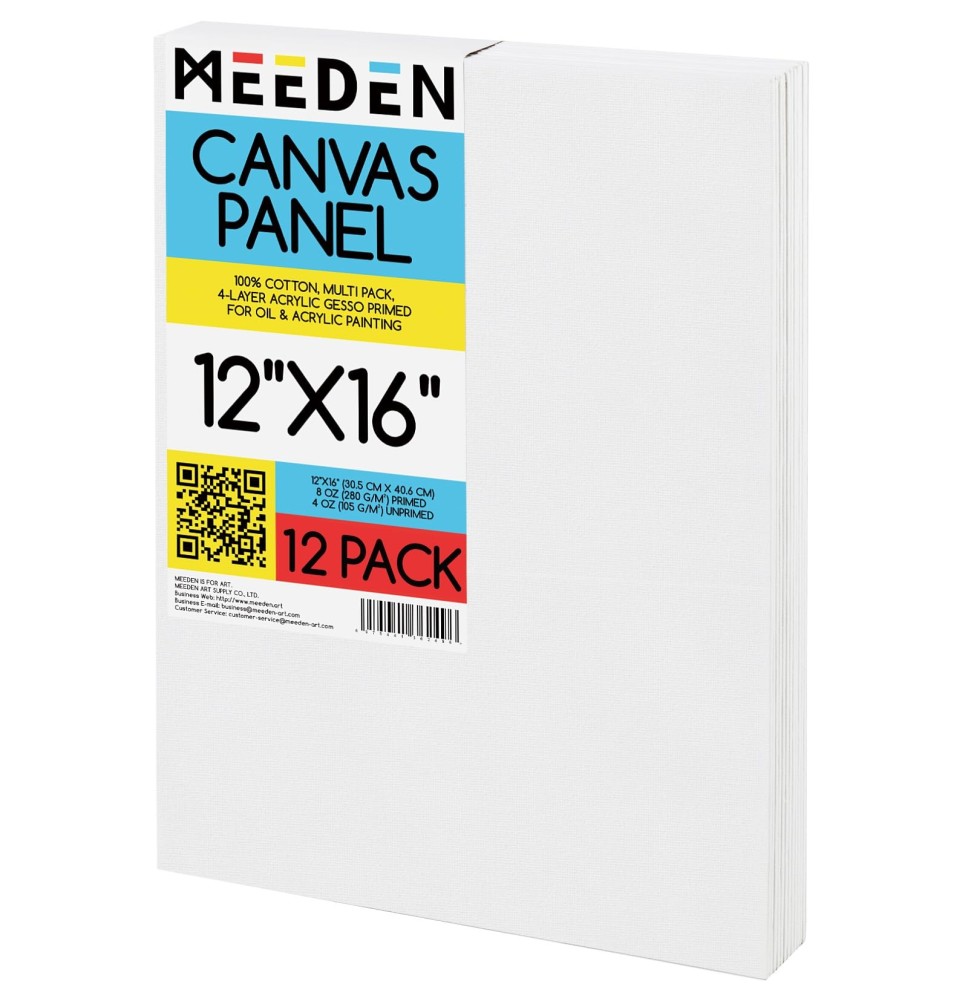 Meeden Canvas Panel Thin 12x16 12Pc 1Pck