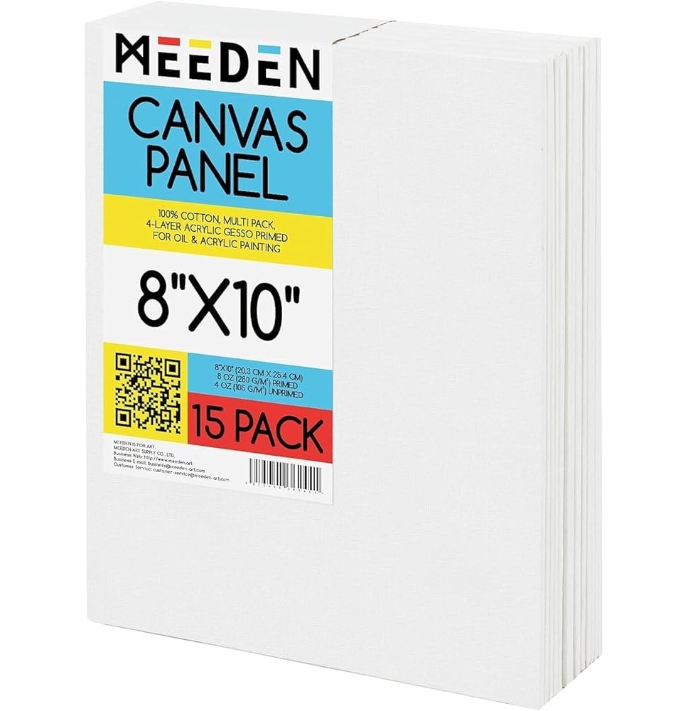 Meeden Canvas Panel Thin 8x10 15Pc 1Pck