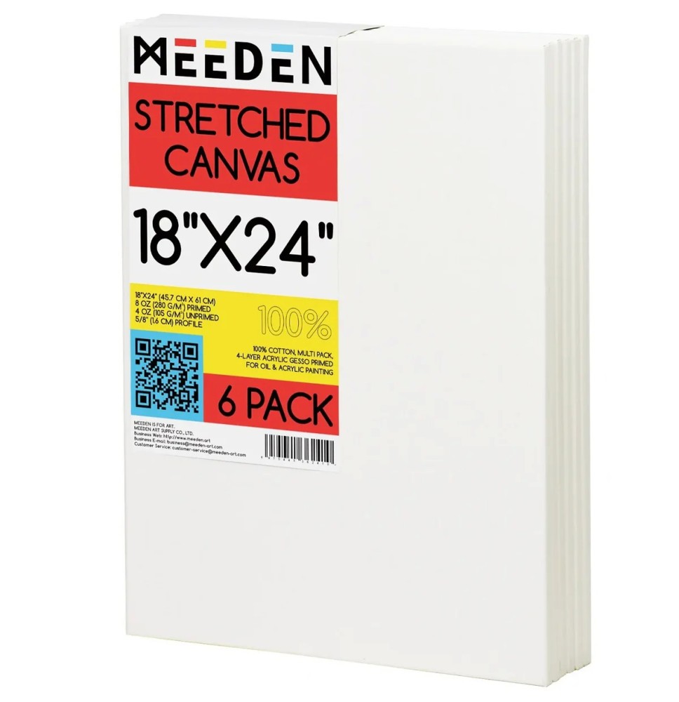 Meeden Stretched Canvas  18x24 6Pc 1Pck