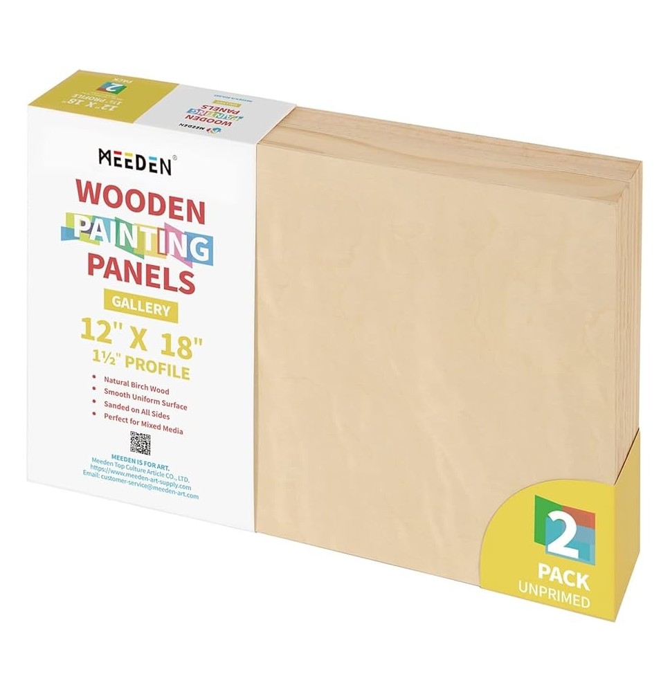 Meeden Wooden Painting Panels 12x18 2Pc 1Pck