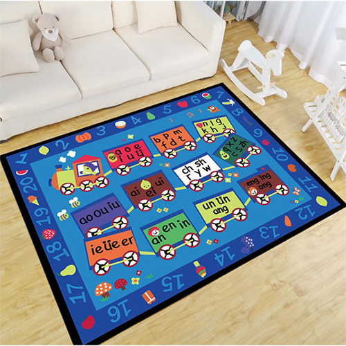 Letter and color train rug -140x200