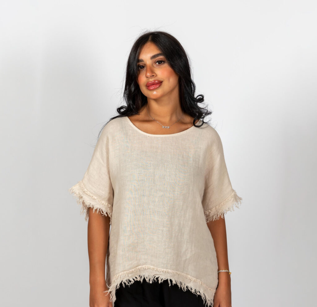 beige top linen