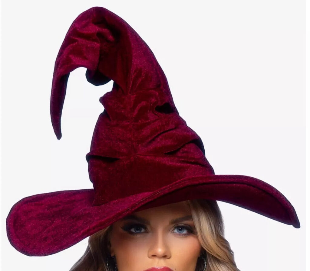Velvet ruched witch hat - Burgundy