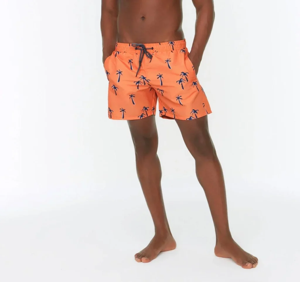 PALM TREE ORANGE SWIMMING SHORTS
