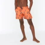PALM TREE ORANGE SWIMMING SHORTS