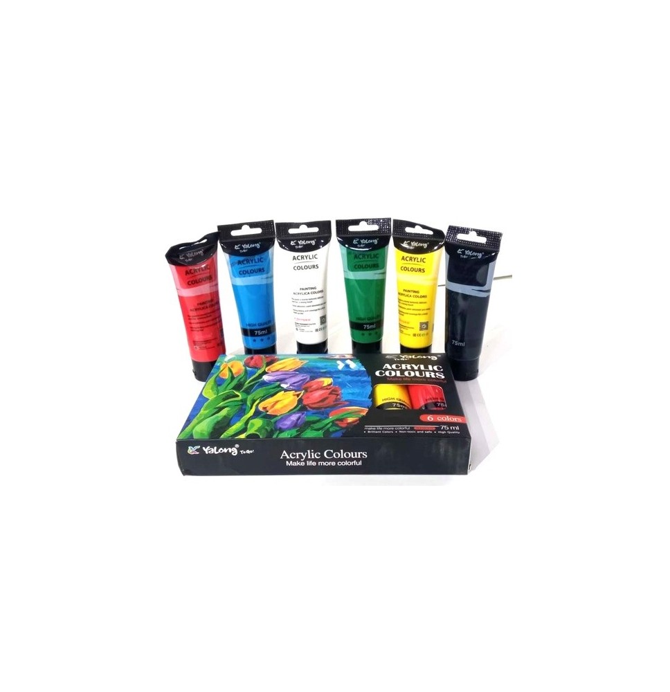 Yalong Gouache Colors 6Pc 75ml 1Pc