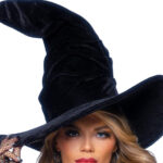 Velvet ruched witch hat - Black