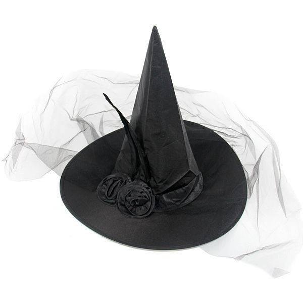 Black Witch Hat With Flower