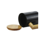 Black Ceramic Mug with Wooden Cork Base