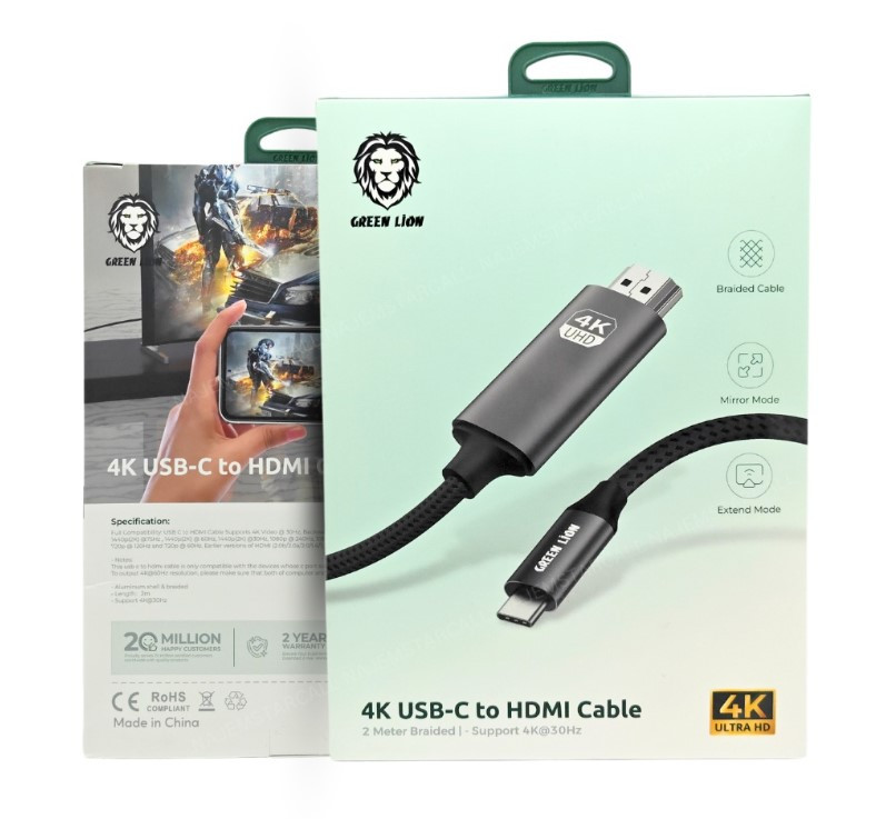 Green Lion 4K USB-C to HDMI Cable (2m)