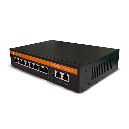 Secuview 120W 8-Port PoE Switch + 2 Uplink Ports | 10/100Mbps Operation.