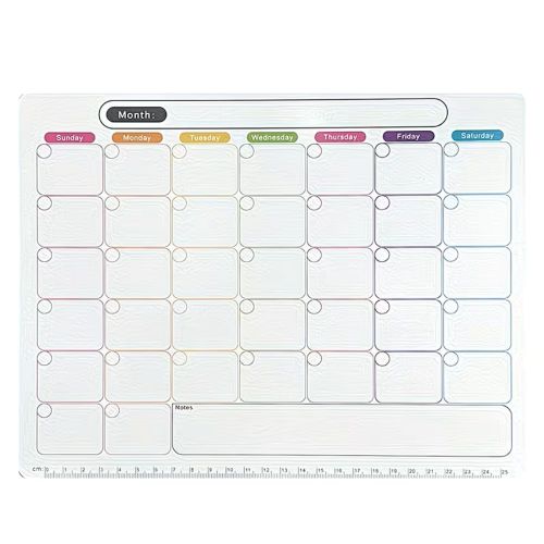 Monthly Fridge Calendar Whiteboard With Extra-Thick Magnet