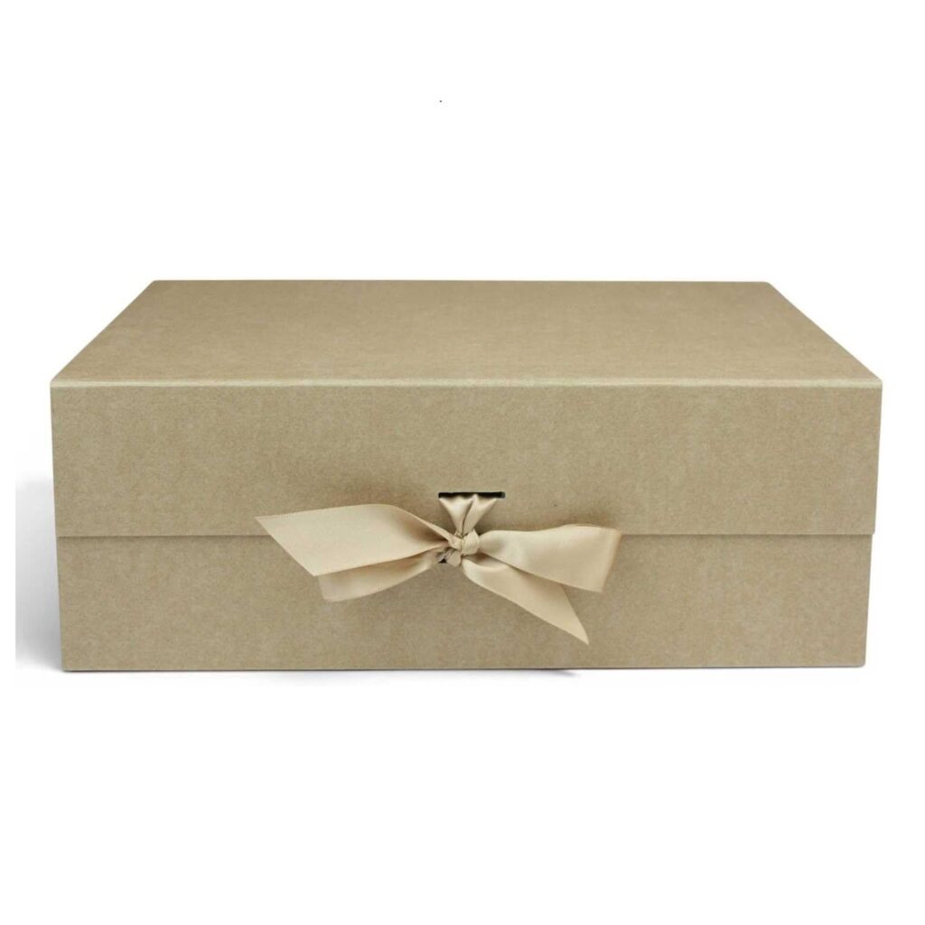 Folding Gift Box with Ribbon (28.2 × 20.2 × 9.2 cm)
