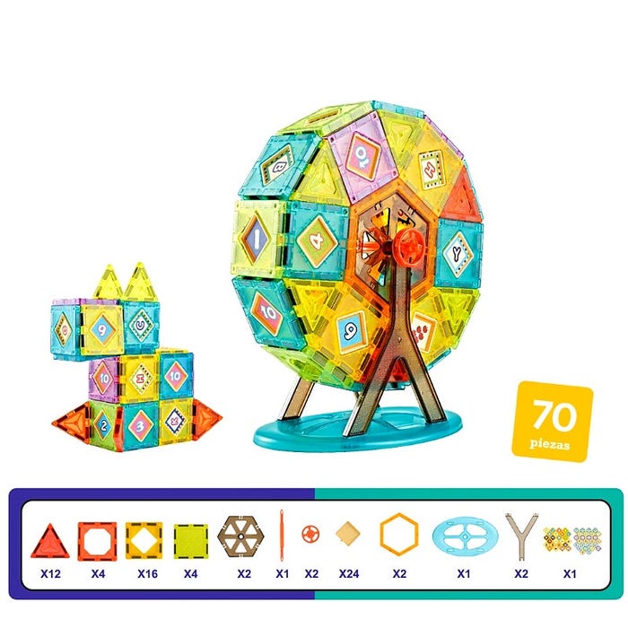 TP TOYS 
5.5CM MAGNETIC BUILDING BLOCKS-
70PCS