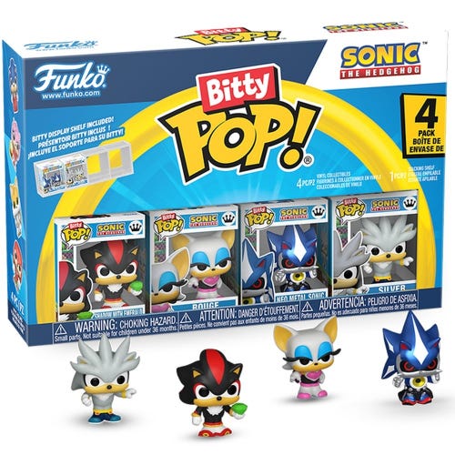 FUNKO BITTY POP GAMES SONIC  SHADOW 4 PACK