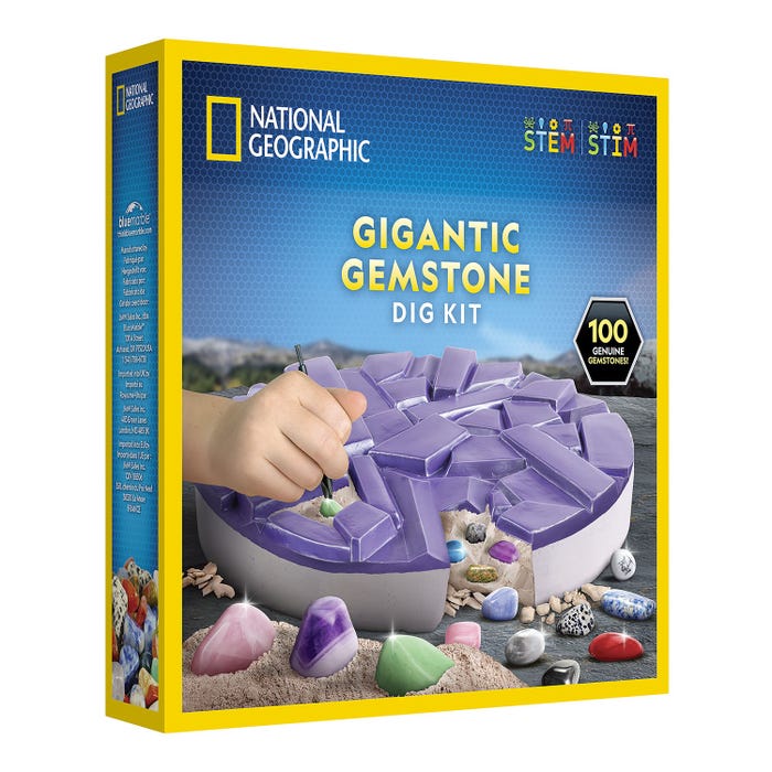NATIONAL GEOGRAPHICNG GIGANTIC GEMSTONE DIG KIT: 100-PIECE