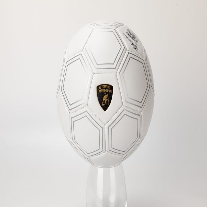 LAMBORGHINI NO.5 MACHINE SEWING PVC SOCCER BALL- WHITE