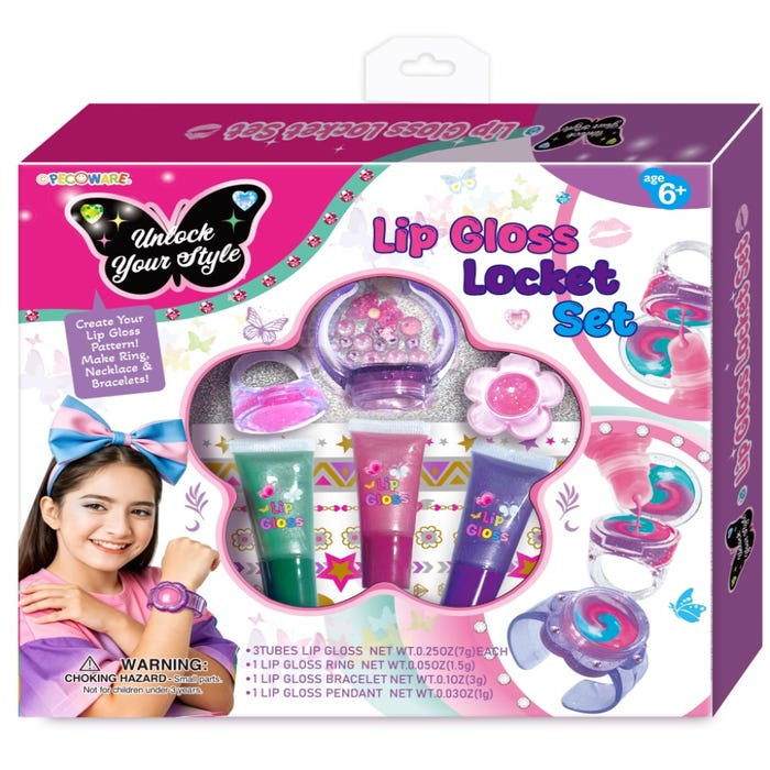 PECOWARE CREATE YOUR OWN LIP GLOSS JEWELLERY SET