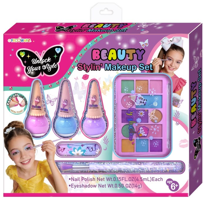 PECOWARE KIDS GLAM MAKEUP & NAIL ART SET