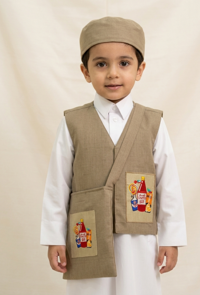 Attire for kids/set ( vest, bag, cap)