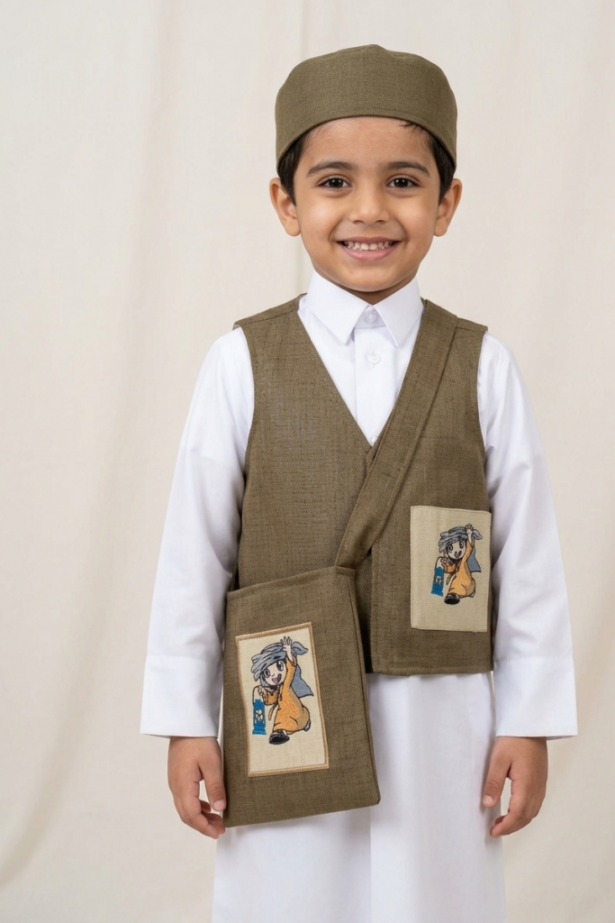 Attire for kids/set ( vest, bag, cap)