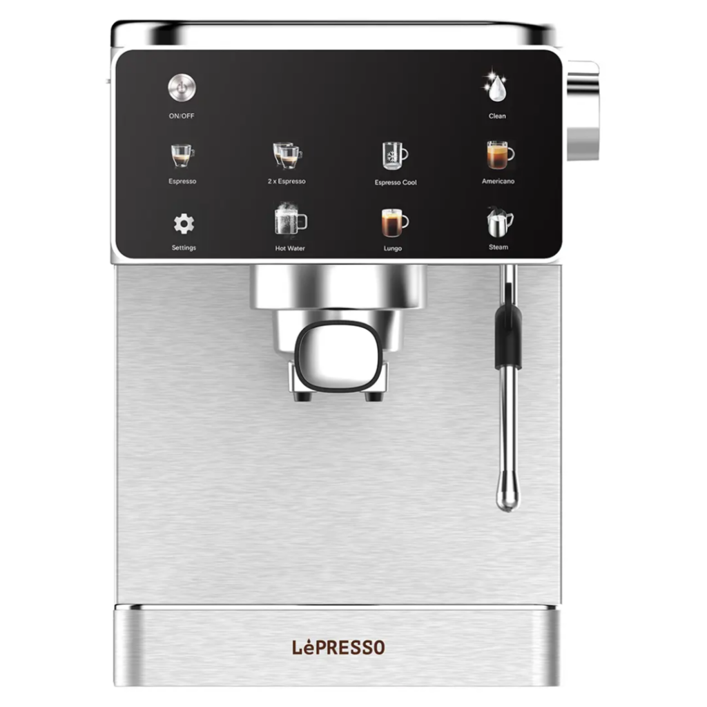 Lepresso Macchina di Lusso Espresso Machine with Steam Wand - Silver