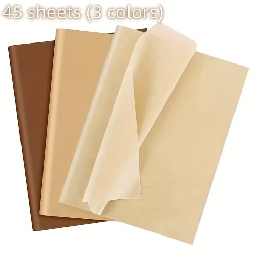 Warm Color Tissue Wrapping Paper – 45 Sheets (35.5 x 50.8 cm) for Gift Wrapping & DIY Crafts